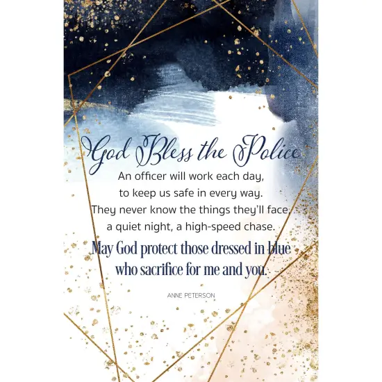 Dexsa God Bless The Police Inspirational Wood Plaque 6 inches x 9 inches {1}