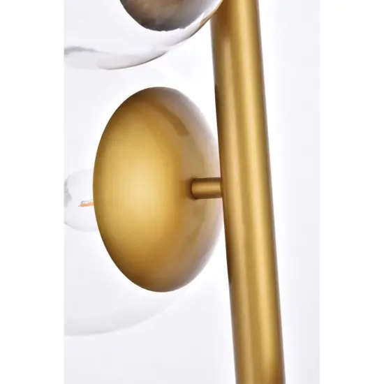 Wells 18 inch pendant in brass with clear shade {6}