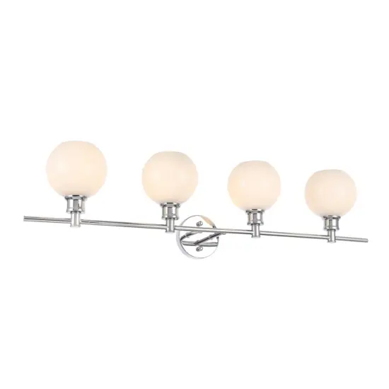 Collier 4 light Chrome and Frosted white glass Wall sconce {4}
