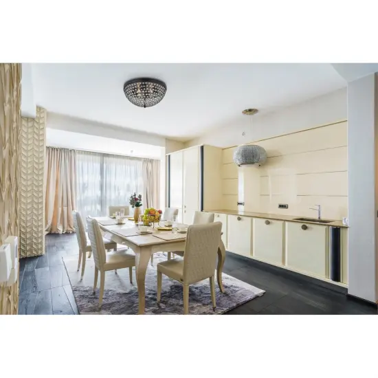 Taye 4 light Matte Black Flush Mount {2}