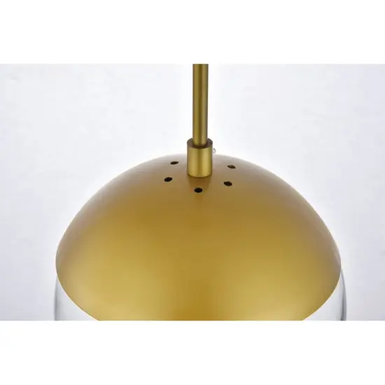 Eclipse 1 Light Brass plug in pendant With Clear Glass {5}