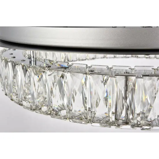 Monroe LED light Chrome Flush Mount Clear Royal Cut Crystal {4}