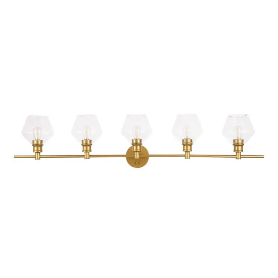 Gene 5 light Brass and Clear glass Wall sconce {3}