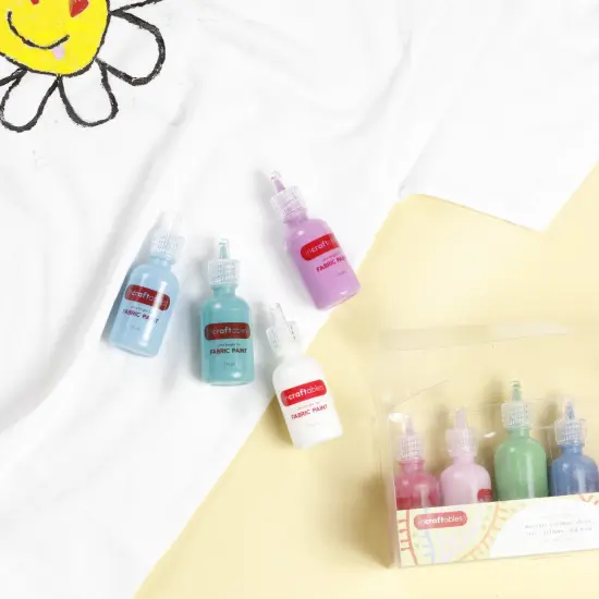 Incraftables Fabric Paint for Clothes Permanent (12 Colors Set - 1 oz Each). Tshirt Paint for Fabric. Best 3D Non Toxic Fabric Paint for Laundry, Crafts, Tote Bags, Shoes, Shirts, Upholstery & Pillow {3}