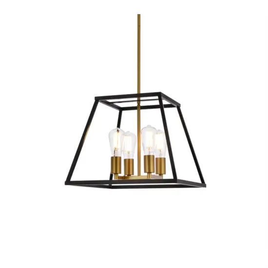 Declan 16 inch pendant in black and brass {3}
