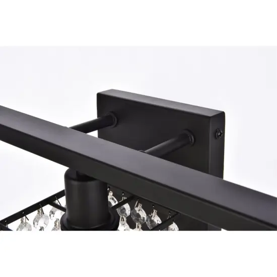 Phineas 5 lights bath sconce in black with clear crystals {5}