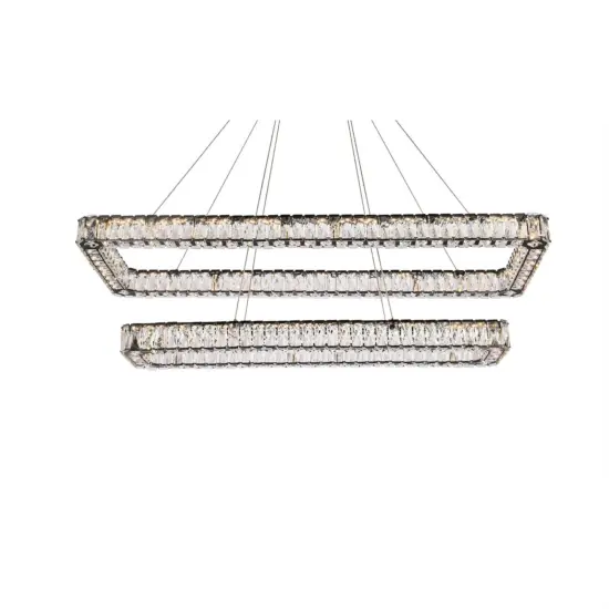 Monroe 50 inch LED double rectangle pendant in black {3}