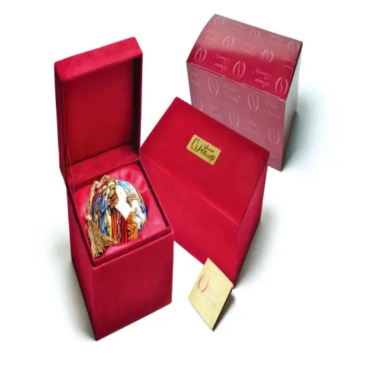 Nativity Hand Painted Glass Hanging Ornament {3}