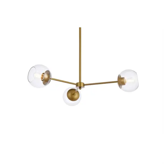 Briggs 32 inch pendant in brass with clear shade {3}