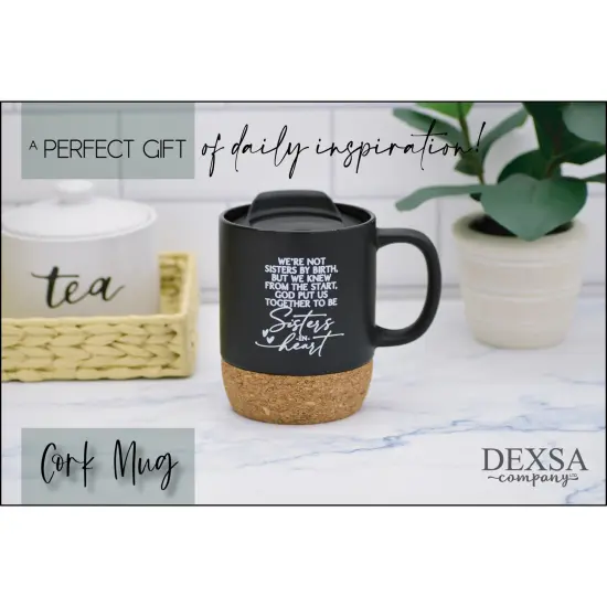 Dexsa Sisters In Heart Designer Cork Bottom Mug with Lid - 14 oz {4}