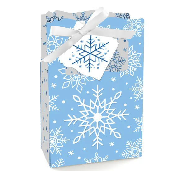 Big Dot of Happiness Blue Snowflakes - Winter Holiday Party Favor Boxes - Set of 12 {1}