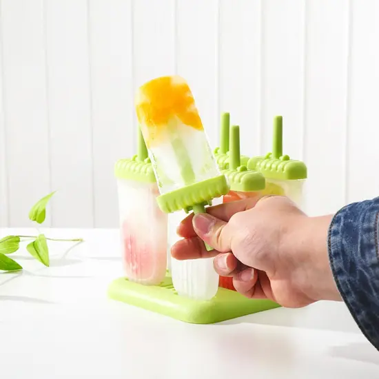 6Pcs DIY Popsicle Reusable Molds For Homemade Iced Snacks Green {3}