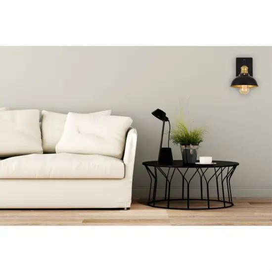 Anders Collection Wall Sconce D7.1 H8.3 Lt:1 Black and Brass Finish {2}
