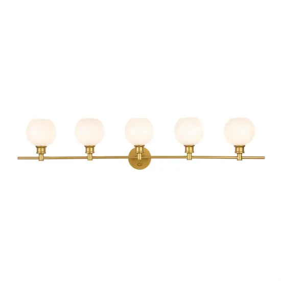 Collier 5 light Brass and Frosted white glass Wall sconce {1}