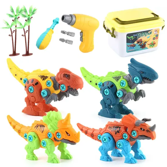DIY Dinosaur Construction Building Block Assembly Toys with Electric Drill {1}