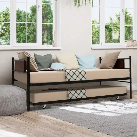 Twin Size 2-In-1 Daybed Frame with Pullout Trundle {3}