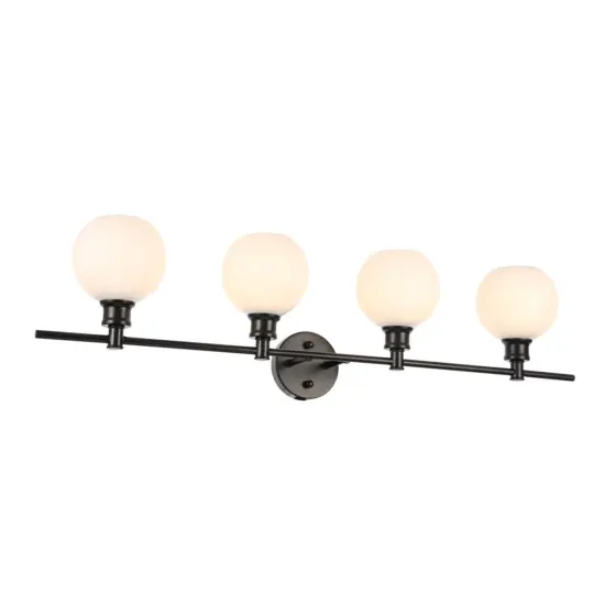 Collier 4 light Black and Frosted white glass Wall sconce {4}