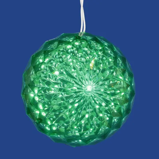 30Lt x 6" LED Green Crystal Ball Outdoor {2}