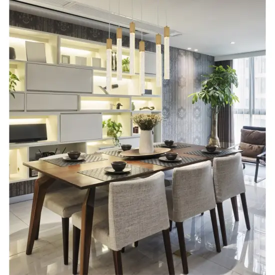 Weston 6 lights pendant in satin gold {2}