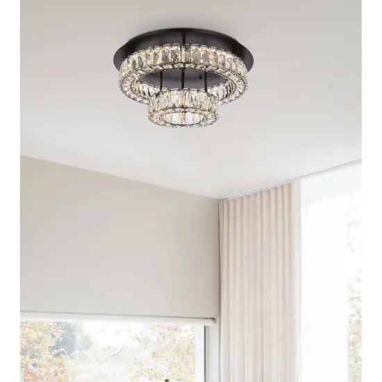 Monroe 22 inch LED double flush mount in black {2}