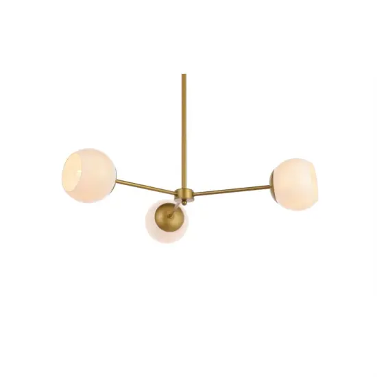 Briggs 32 inch pendant in brass with white shade {3}