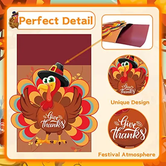 24PCS Thanksgiving Cutlery Holder Set Thanksgiving Table Decor Set Thanksgiving Table Setting Decorations Thanksgiving Turkey Utensil D&eacute;cor for Thanksgiving Autumn Fall Harvest Party Table Decoration {5}