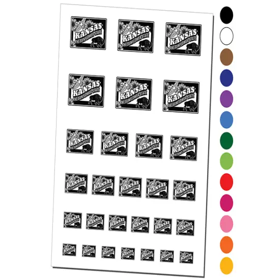 Kansas Sunflower Meadowlark Bison United States Temporary Tattoo Water Resistant Fake Body Art Set Collection Hot Pink {1}