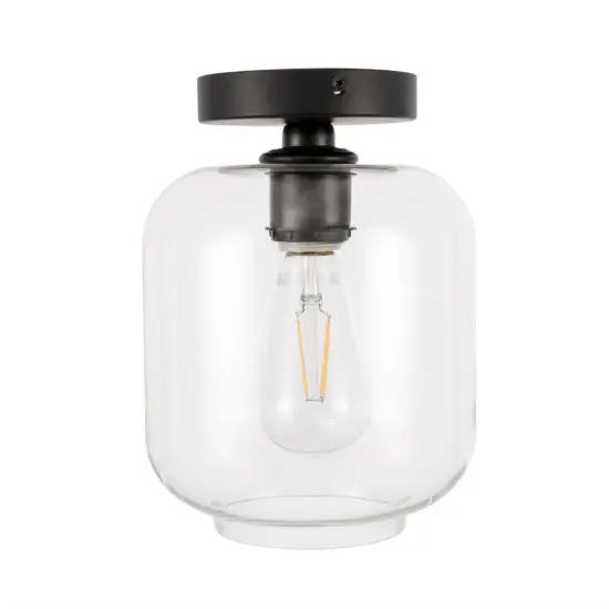 Collier 1 light Black and Clear glass Flush mount {3}