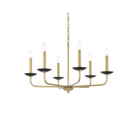 Cohen 30 inch pendant in black and brass {3}