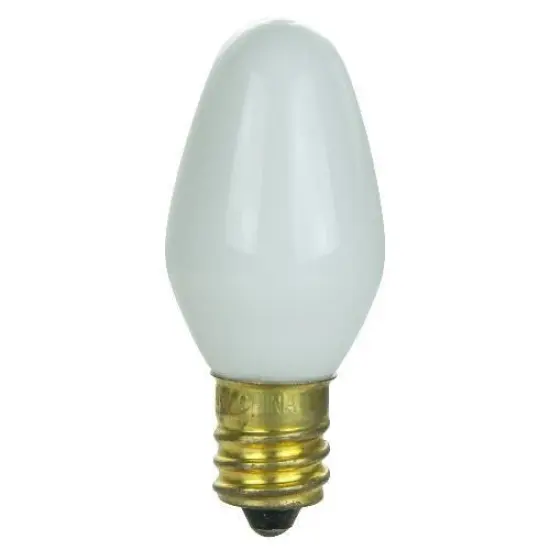 25Pk - SUNLITE 7w C7 120v E12 Candelabra Base White Bulb Warm White {1}