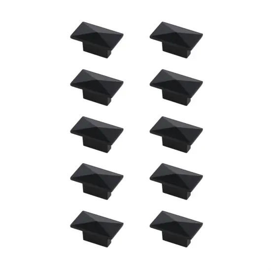 Perry 2" Matte Black Rectangle Knob Multipack (Set of 10) {1}