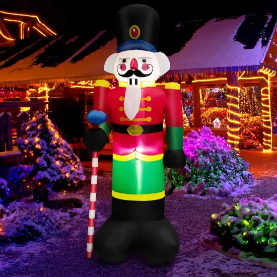 8 Feet Inflatable Nutcracker Soldier with 2 Built-in LED Lights {6}