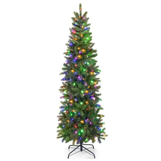 6 Feet Pre-Lit Artificial Christmas Tree with 648 PVC PE Branch Tips {5}