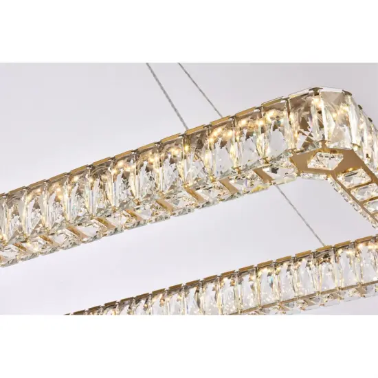 Monroe 50 inch LED Single rectangle pendant in gold {4}
