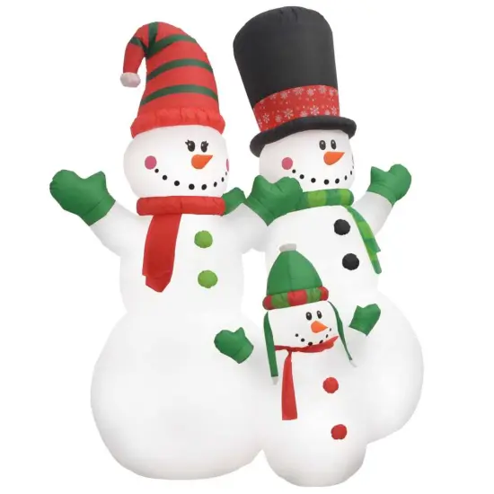 Christmas Inflatable Snowmen Family LED IP44 8 ft {2}