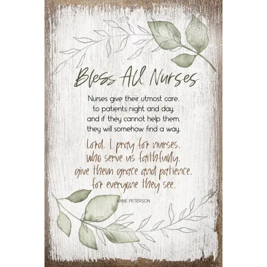 Dexsa Bless All Nurses Inspirational Wood Plaque 6 inches x 9 inches {1}