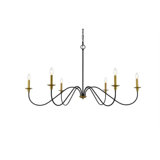 Rohan 48 inch chandelier in matte black and brass {3}