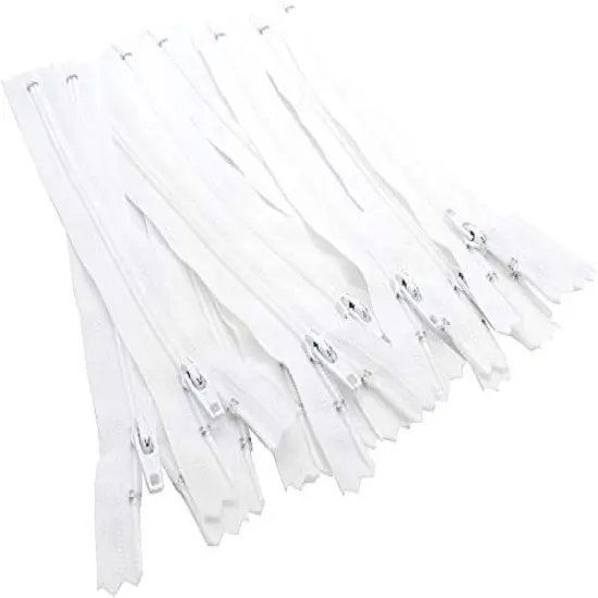 #3 Skirt & Dress White YKK Coil Closed Bottom Zippers for Sewing Craft & Apparel - Made in The United States (12 Zippers Per Pack) (60" Inches) {1}
