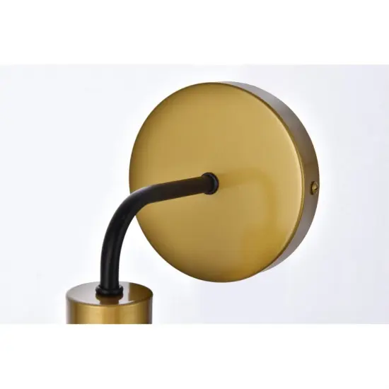 Hanson 1 light bath sconce in black with brass with frosted shade {6}