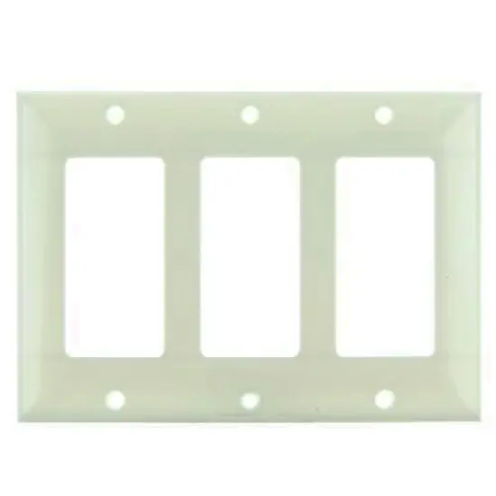 SUNLITE 3 Gang Decorative Plate Almond Color E303A {1}