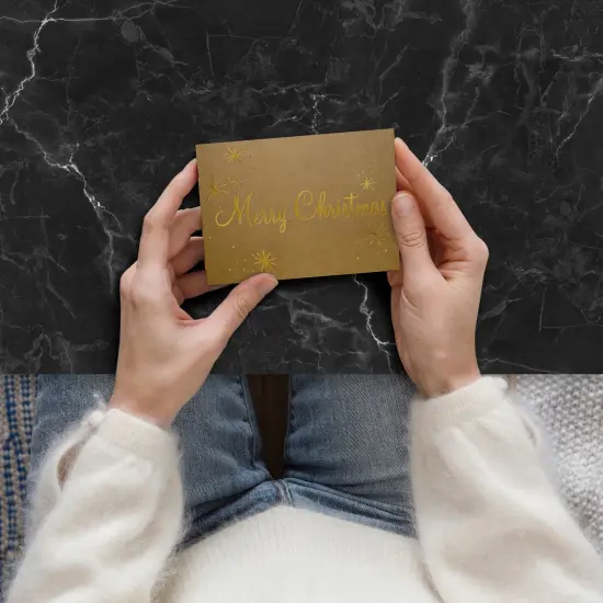 Great Papers! Note Card, Kraft with Gold Foil, Merry Christmas, 4.875" x 3.375"(folded), 50 cards/Kraft envelopes {5}