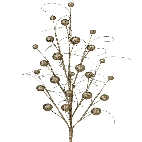 34"GLITTER/SEQUINS WISPY BALL SPRAY GRN {3}