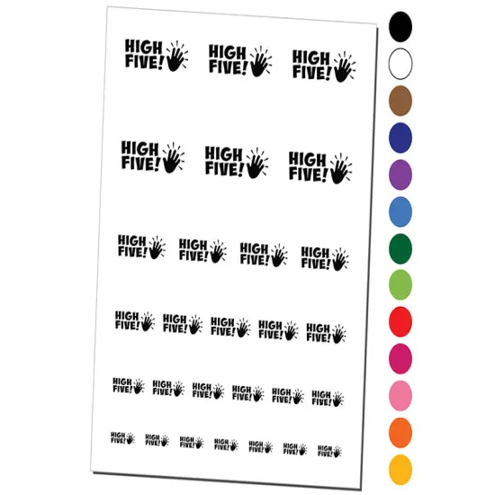 High Five Teacher Student School Temporary Tattoo Water Resistant Fake Body Art Set Collection Black {1}