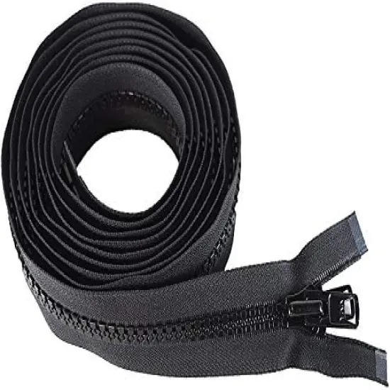 #10 Reversible Heavy Duty Molded Vislon Zipper with 2 Heads - Choose Your Length 150"&Atilde;&fnof;&Acirc;&cent;&Atilde;&sbquo;&acirc;&sbquo;&not;&Atilde;&sbquo;&acirc;&euro;&oelig;250" Inches - Color Black - 1 Zipper Per Pack - Made in The United States (204" Inches) {1}