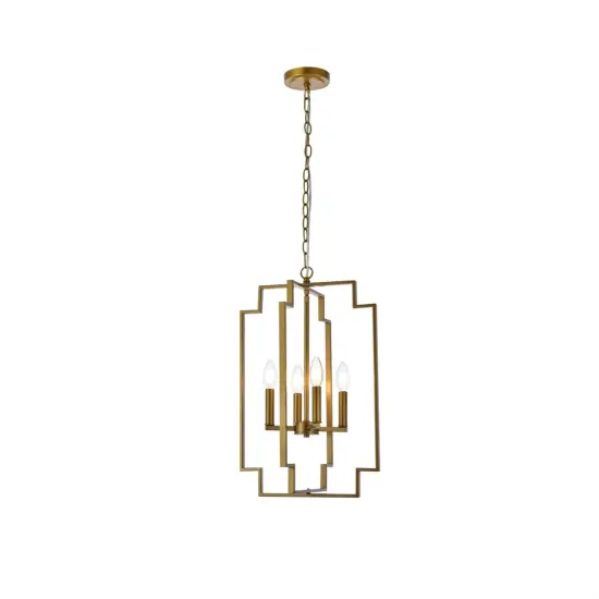 Rosenfeld 4 lights pendant in brass {1}