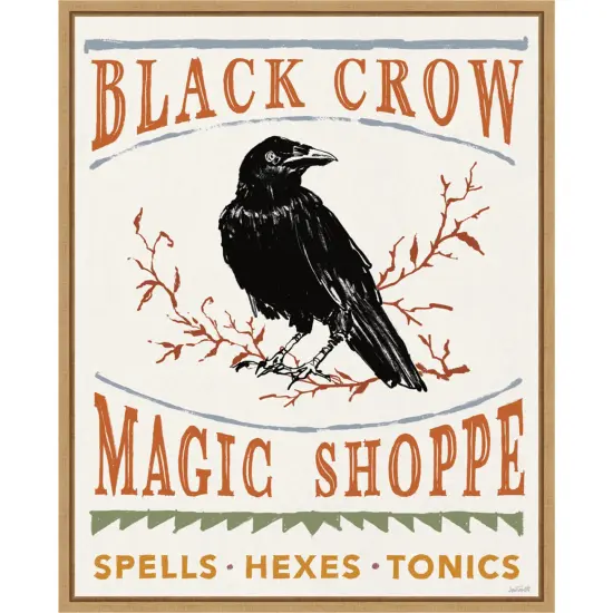 Black Crow Halloween Color by Anne Tavoletti Canvas Art Framed {1}