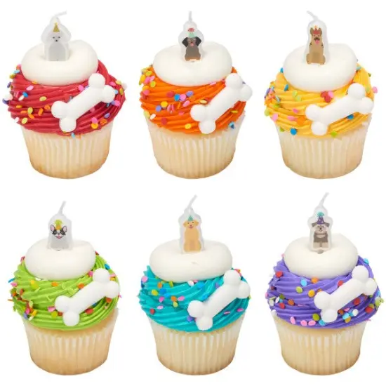 Party Dogs Shaped Candles, 6pc {4}
