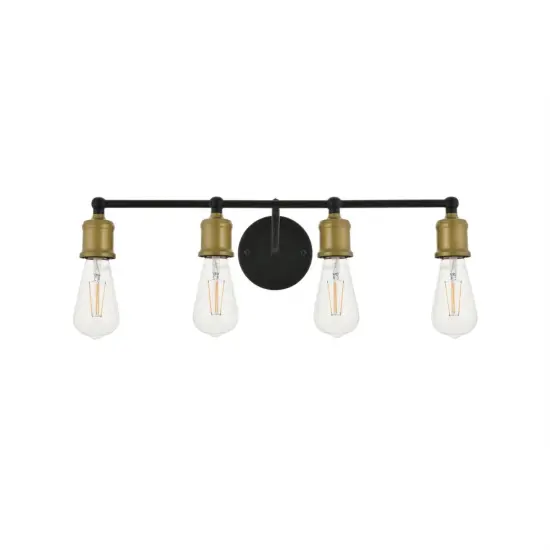 Serif 4 light brass and black Wall Sconce {3}