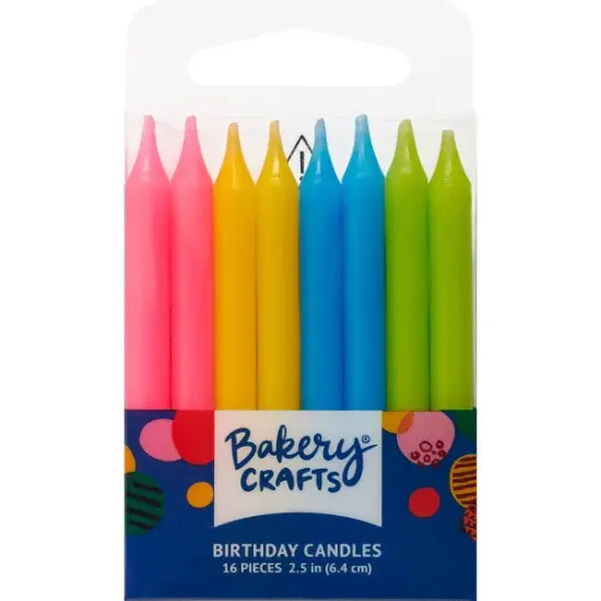Assorted Colors Smooth Candles, 16pc {1}