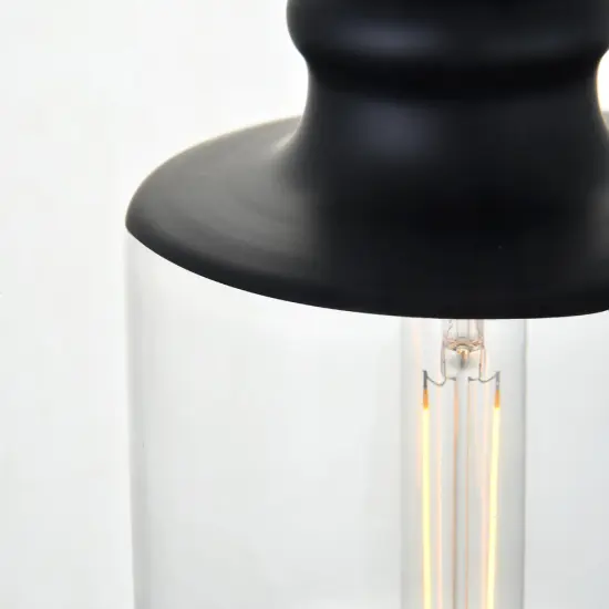 Kenna 1 Light Black Pendant With Clear Glass {6}